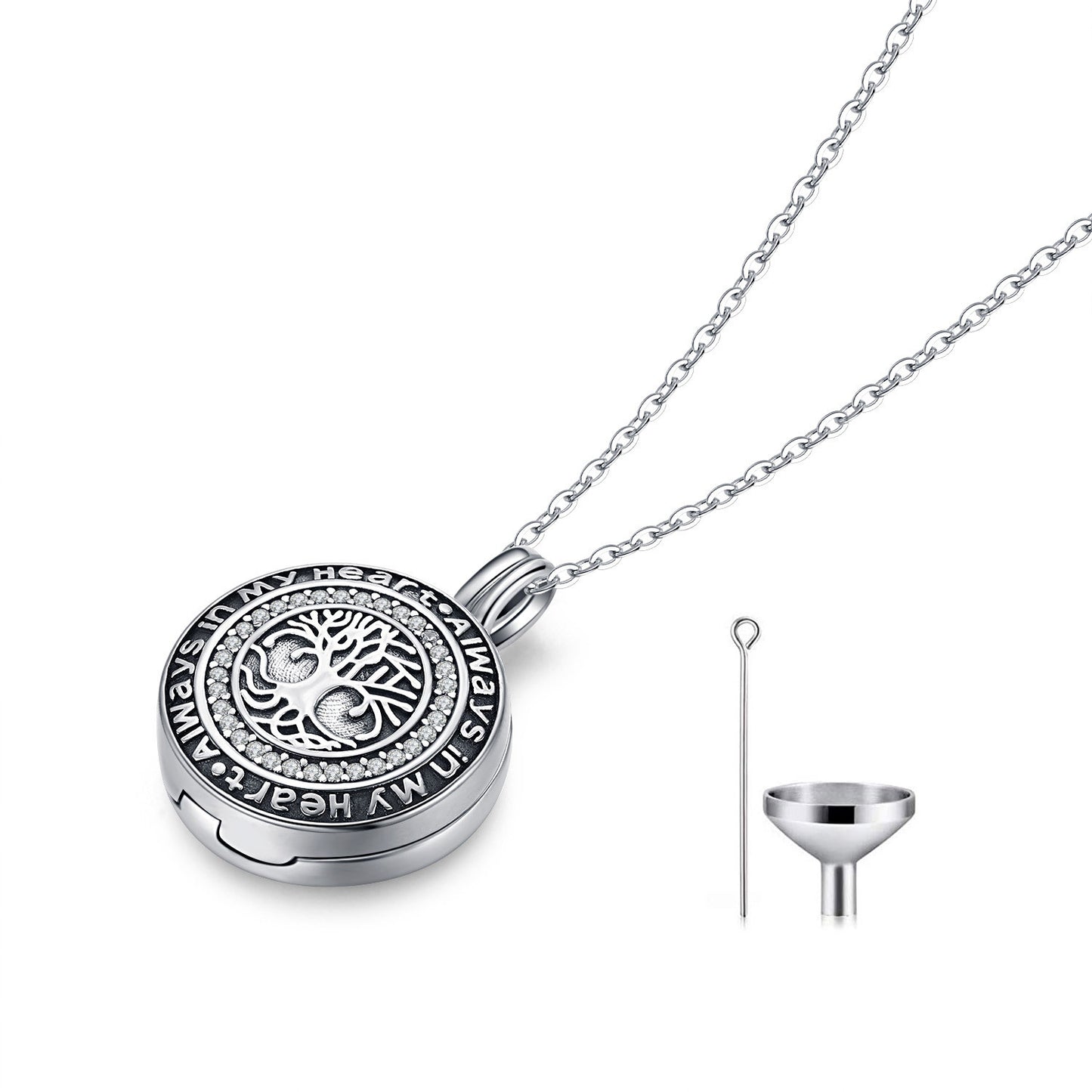 Sterling Silver Tree of Life Urn Memorial Necklace - PryTheory