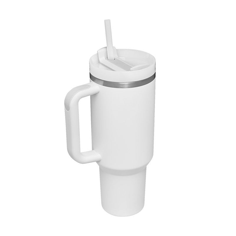 40 Oz Tumbler With Handle Straw Insulated, Stainless Steel Spill Proof Vacuum Coffee Cup Tumbler With Lid Tapered Mug Gifts For Valentine Lover Suitable For Car Gym Office Travel - PryTheory