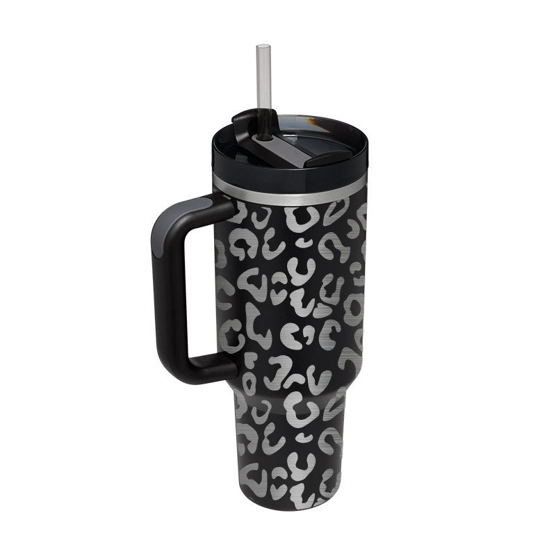 40 Oz Tumbler With Handle Straw Insulated, Stainless Steel Spill Proof Vacuum Coffee Cup Tumbler With Lid Tapered Mug Gifts For Valentine Lover Suitable For Car Gym Office Travel - PryTheory