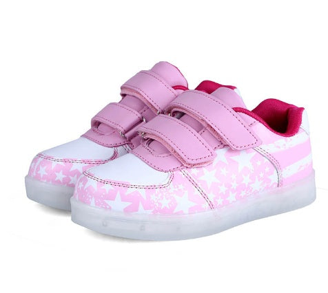 •Summer New Children's Light Shoes LED Rechargeable Light-emitting Shoes Boys And Girls