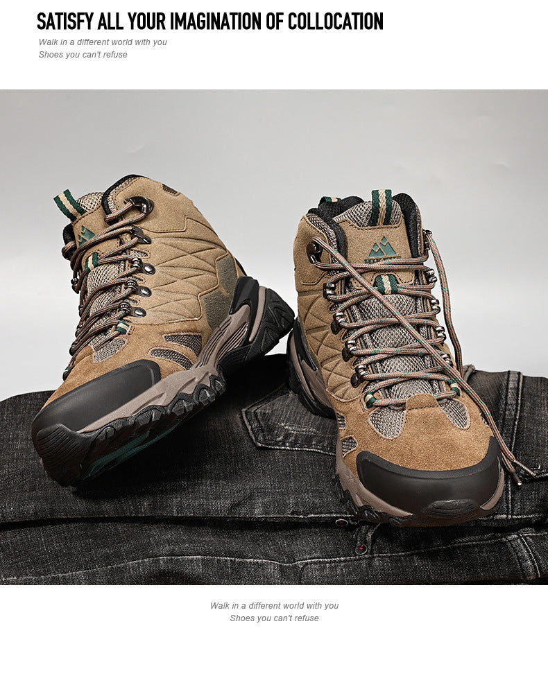 Outdoor Leisure Sports High-top Waterproof Non-slip Men's Hiking Shoes