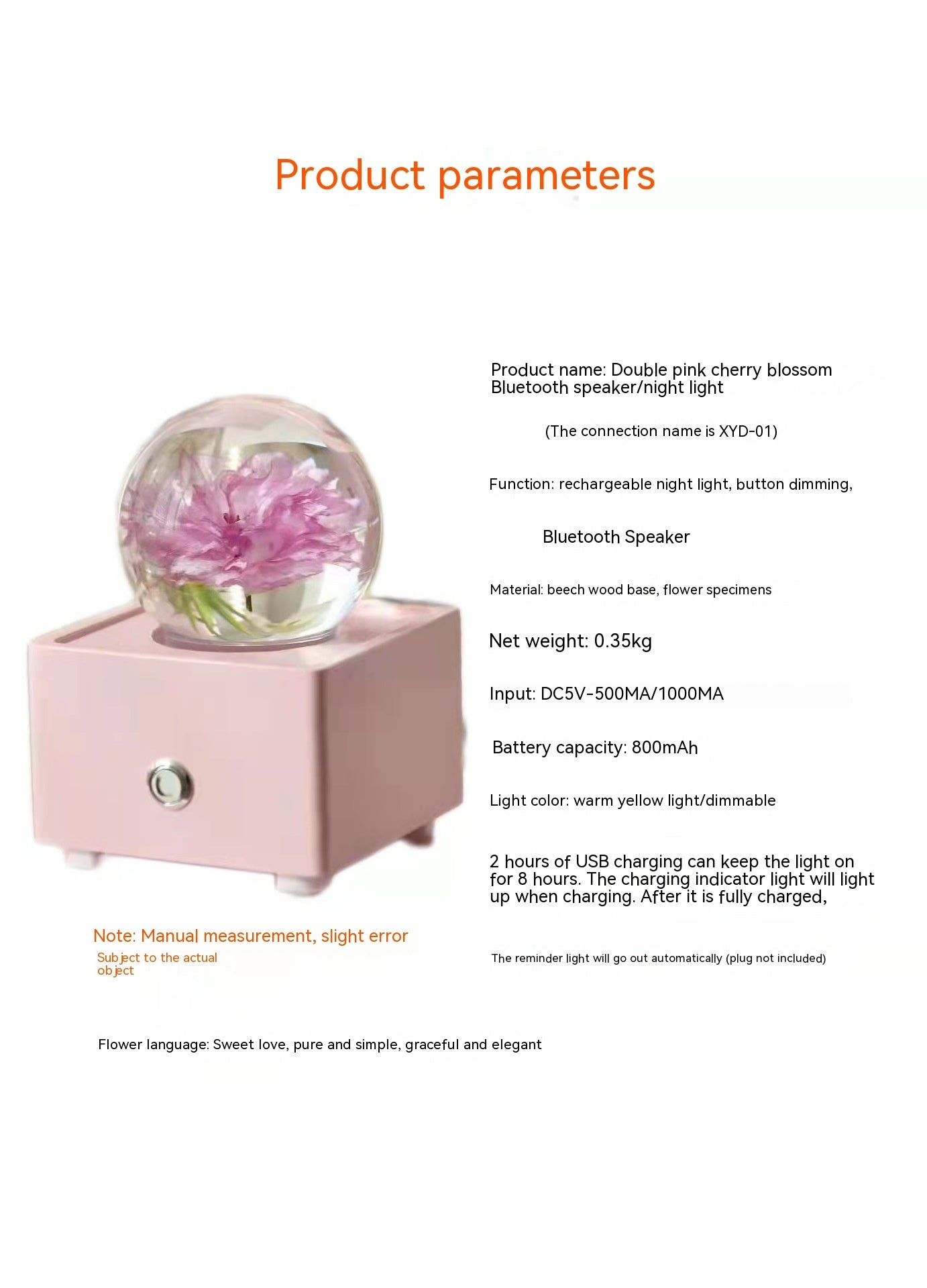 Resin Crystal Ball Cherry Blossom Bluetooth Speaker - PryTheory