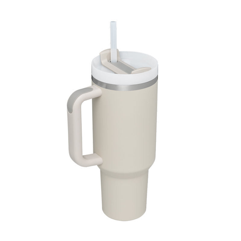 40 Oz Tumbler With Handle Straw Insulated, Stainless Steel Spill Proof Vacuum Coffee Cup Tumbler With Lid Tapered Mug Gifts For Valentine Lover Suitable For Car Gym Office Travel - PryTheory