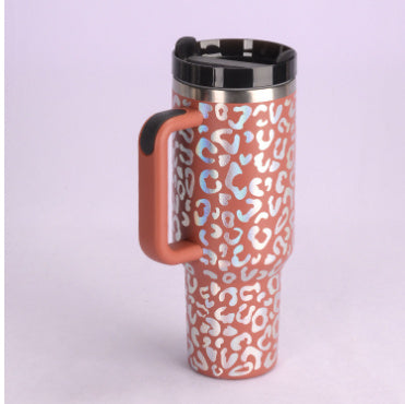 40 Oz Tumbler With Handle Straw Insulated, Stainless Steel Spill Proof Vacuum Coffee Cup Tumbler With Lid Tapered Mug Gifts For Valentine Lover Suitable For Car Gym Office Travel - PryTheory
