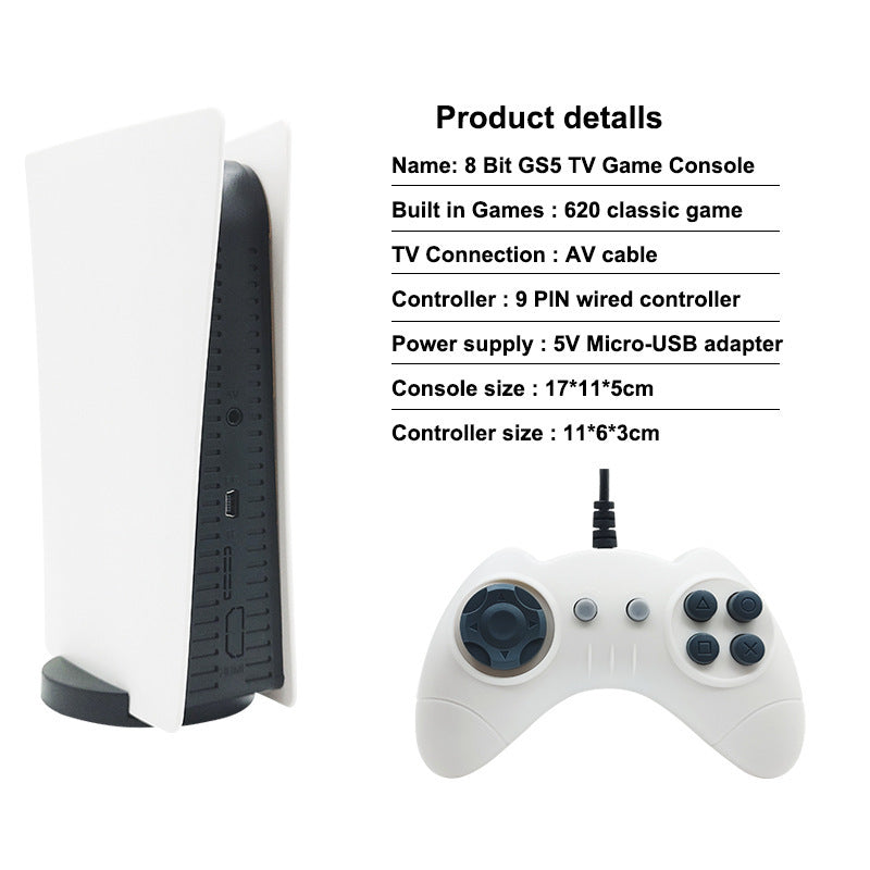 Nostalgic Retro P5 Mini TV GS5 Wired Family Game Console 620 Games - PryTheory