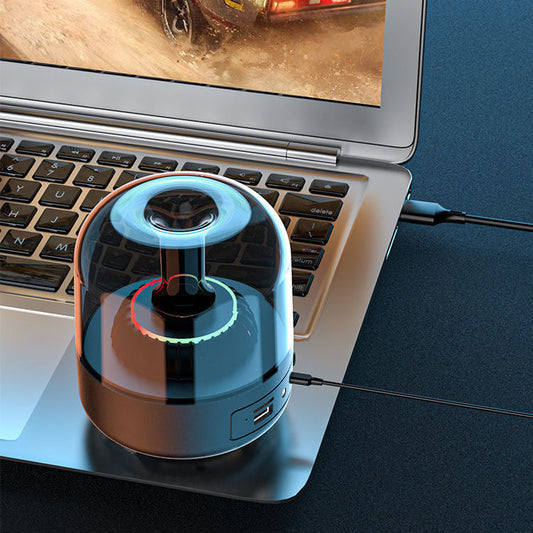 Blue Glass Speaker Desktop MINI Computer Bass - PryTheory