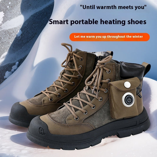 *Heating Snow Boots Fleece-lined Thick Non-slip Electric Heating