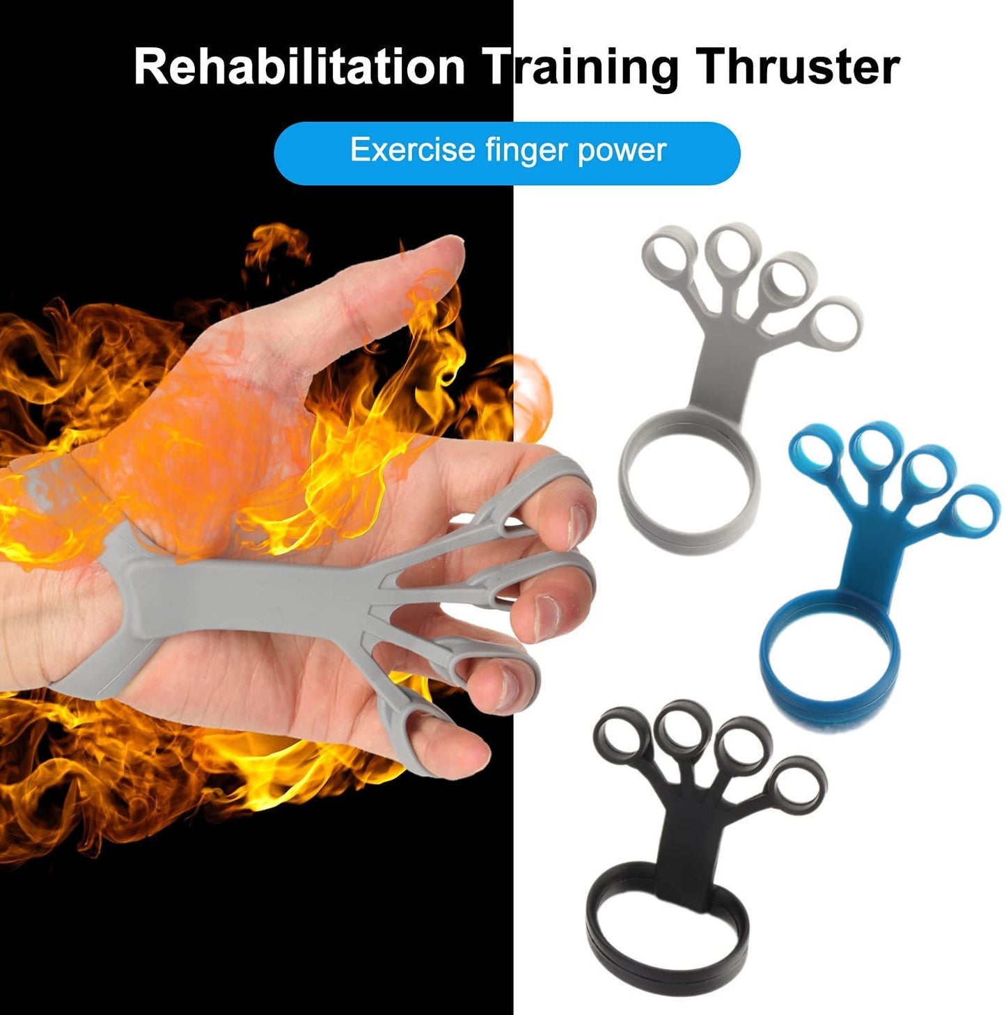 Silicone Grip Device Finger Exercise Stretcher Arthritis Hand Grip Trainer Strengthen Rehabilitation Training To Relieve Pain - PryTheory
