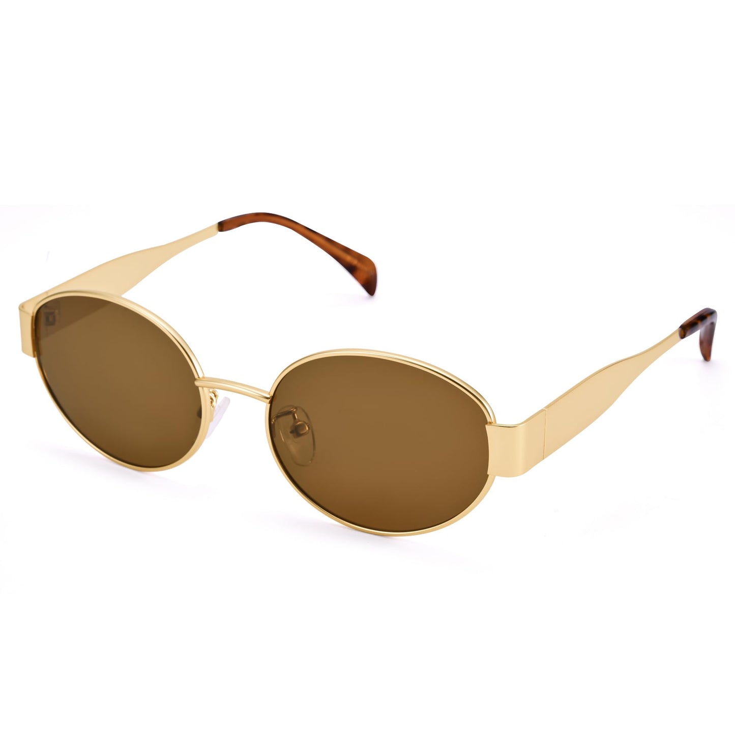 Retro Oval Gold Sun- Fashion Metal Frame Shades