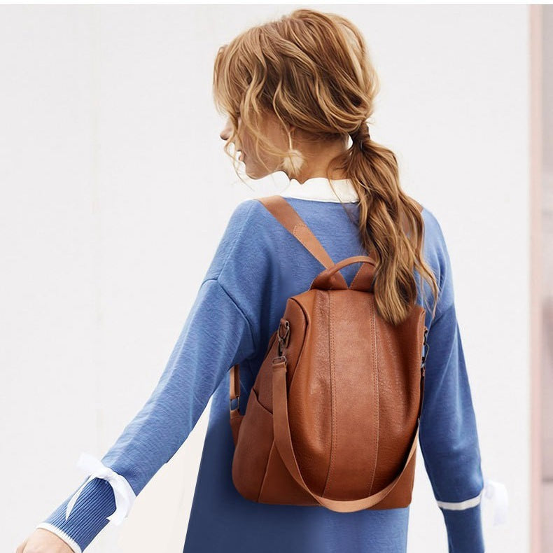 'Solid Color Large Capacity Backpack - PryTheory