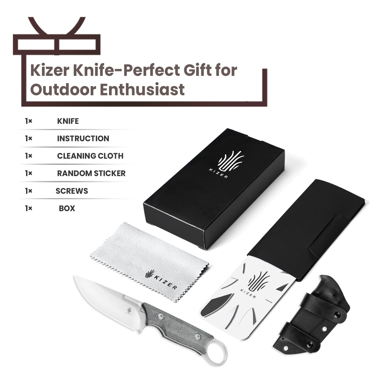 Kizer Cabox Fixed Blade Knife 1048A3