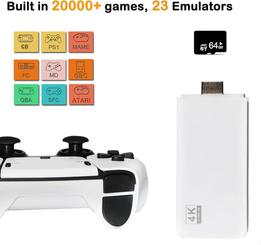 20,000+ GAMES,23 CLASSIC EMULATORS, 4K HD HDMI