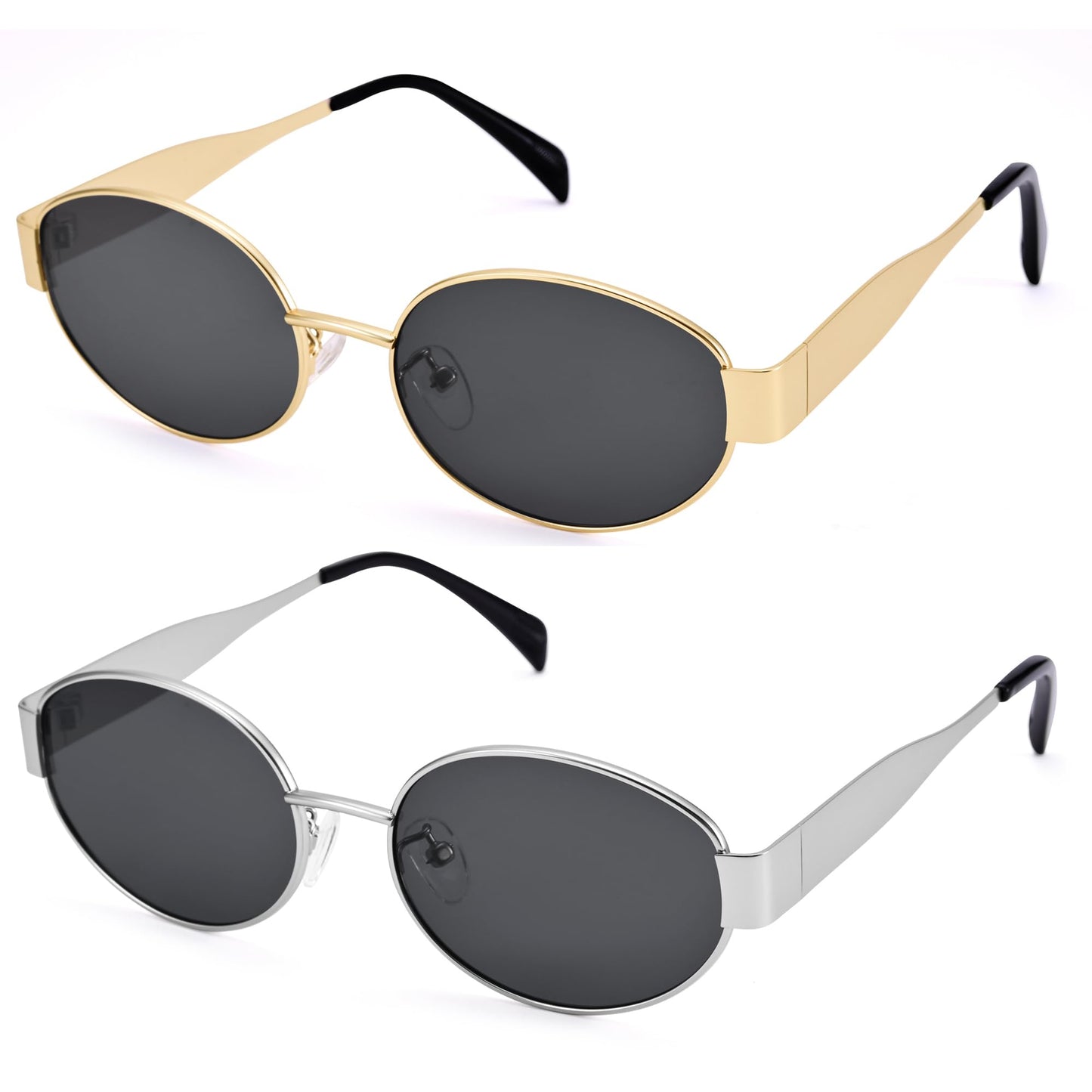 Retro Oval Gold Sun- Fashion Metal Frame Shades