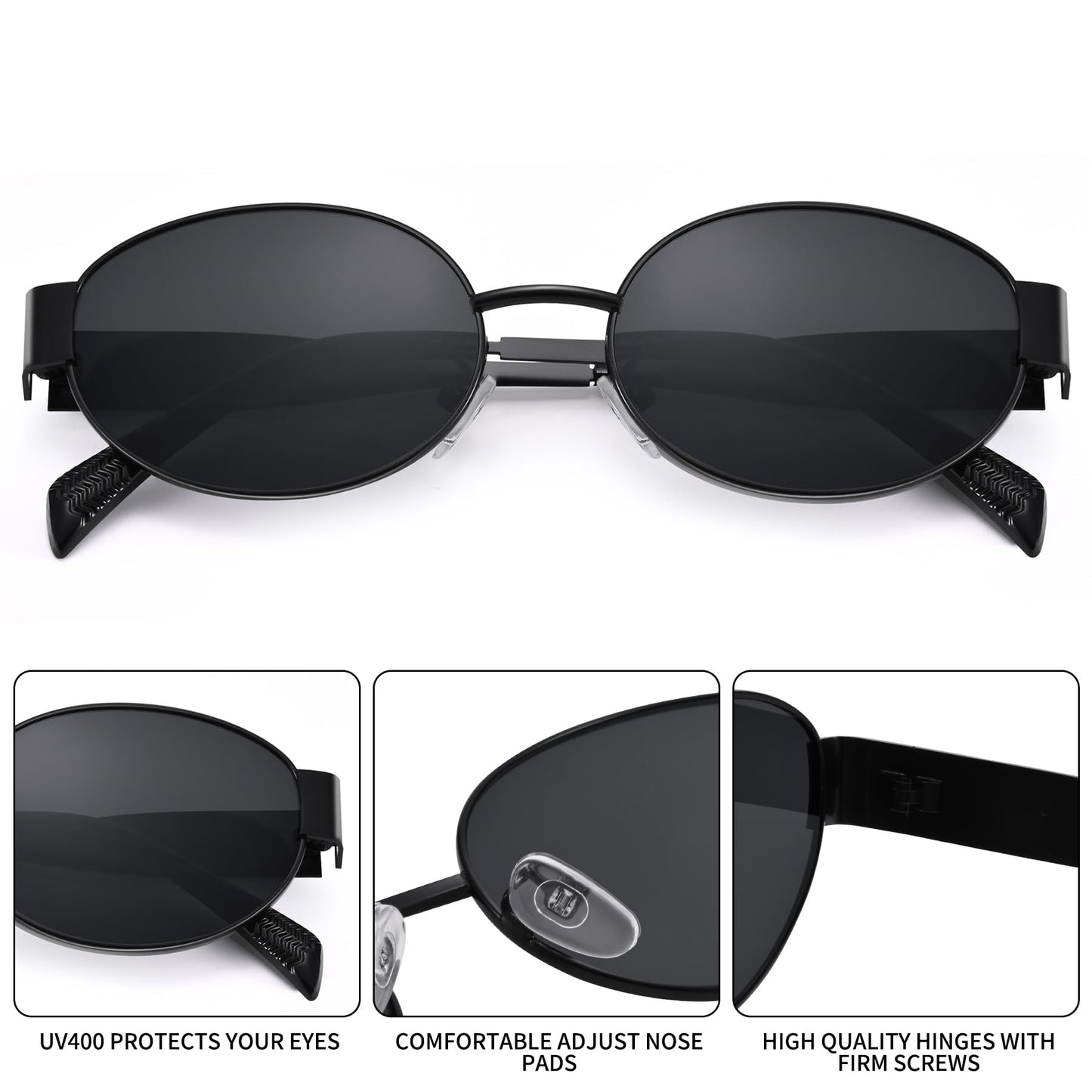 Retro Oval Gold Sun- Fashion Metal Frame Shades