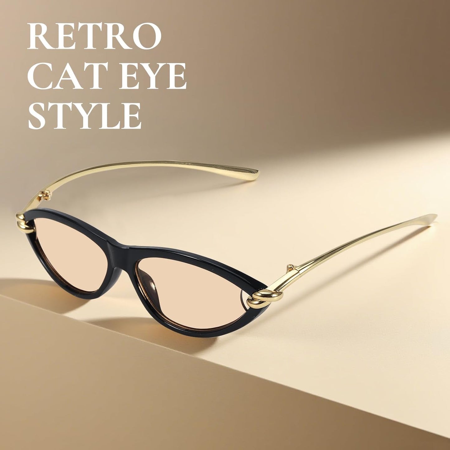 Cat Eye Sunglasses (gold accents).