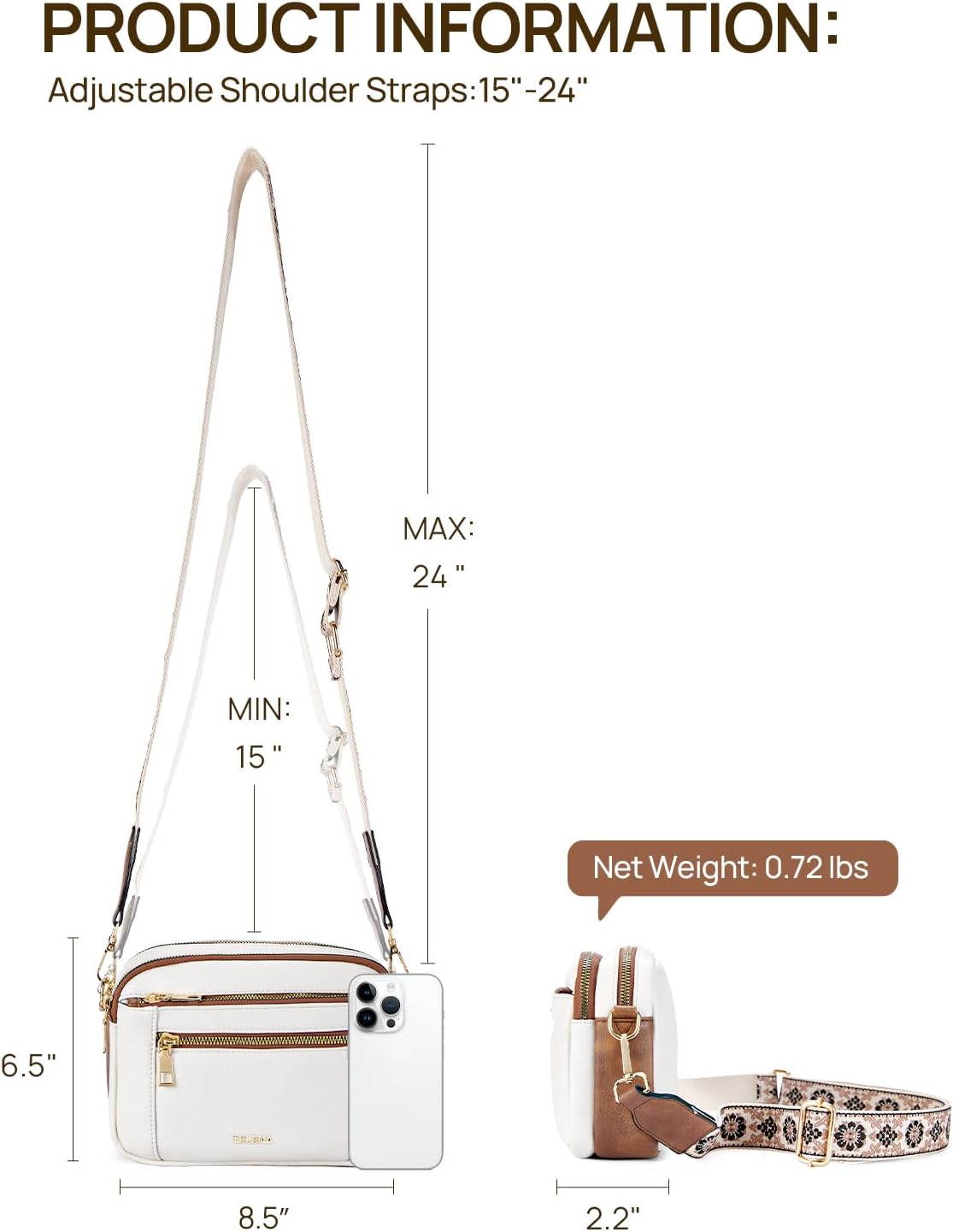 Telena Crossbody Purse for Women Small Crossbody Bags Trendy Vegan Leather with Adjustable Shoulder Strap - PryTheory