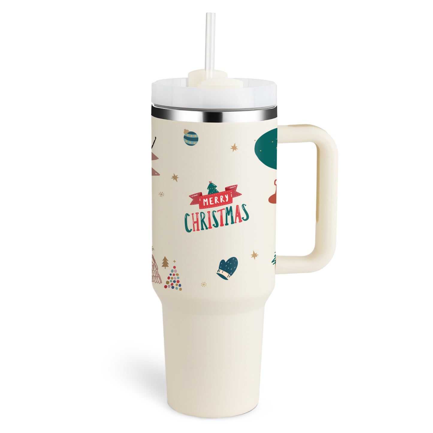 40 Oz Tumbler With Handle Straw Insulated, Stainless Steel Spill Proof Vacuum Coffee Cup Tumbler With Lid Tapered Mug Gifts For Valentine Lover Suitable For Car Gym Office Travel - PryTheory