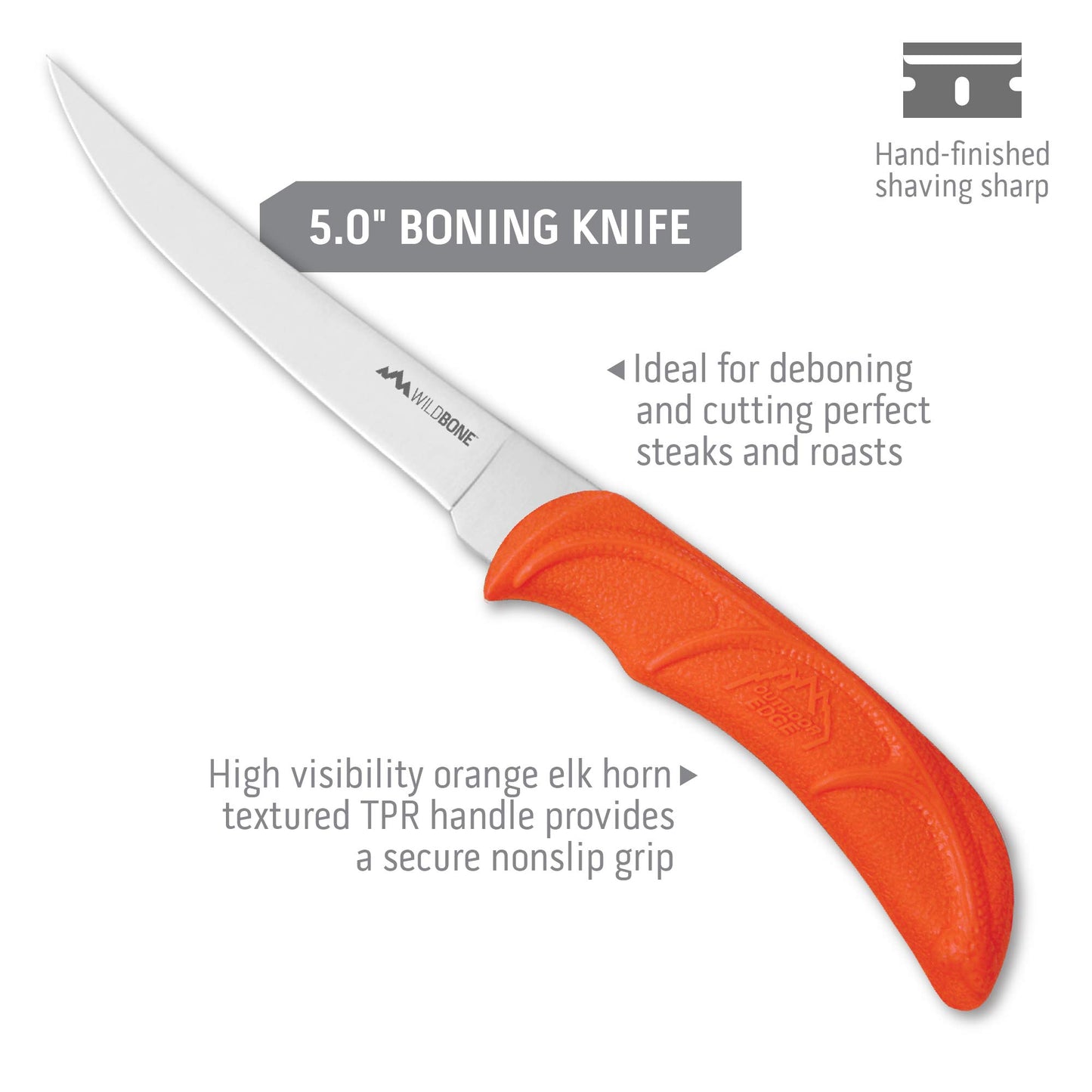 OUTDOOR EDGE WildLite - 6-Piece Field to Freezer Hunting & Game Processing Knife Set with Gut Hook Blade, Caping Knife - Hunting Knives for Gutting Deer with Case - Deer & Elk Accessories