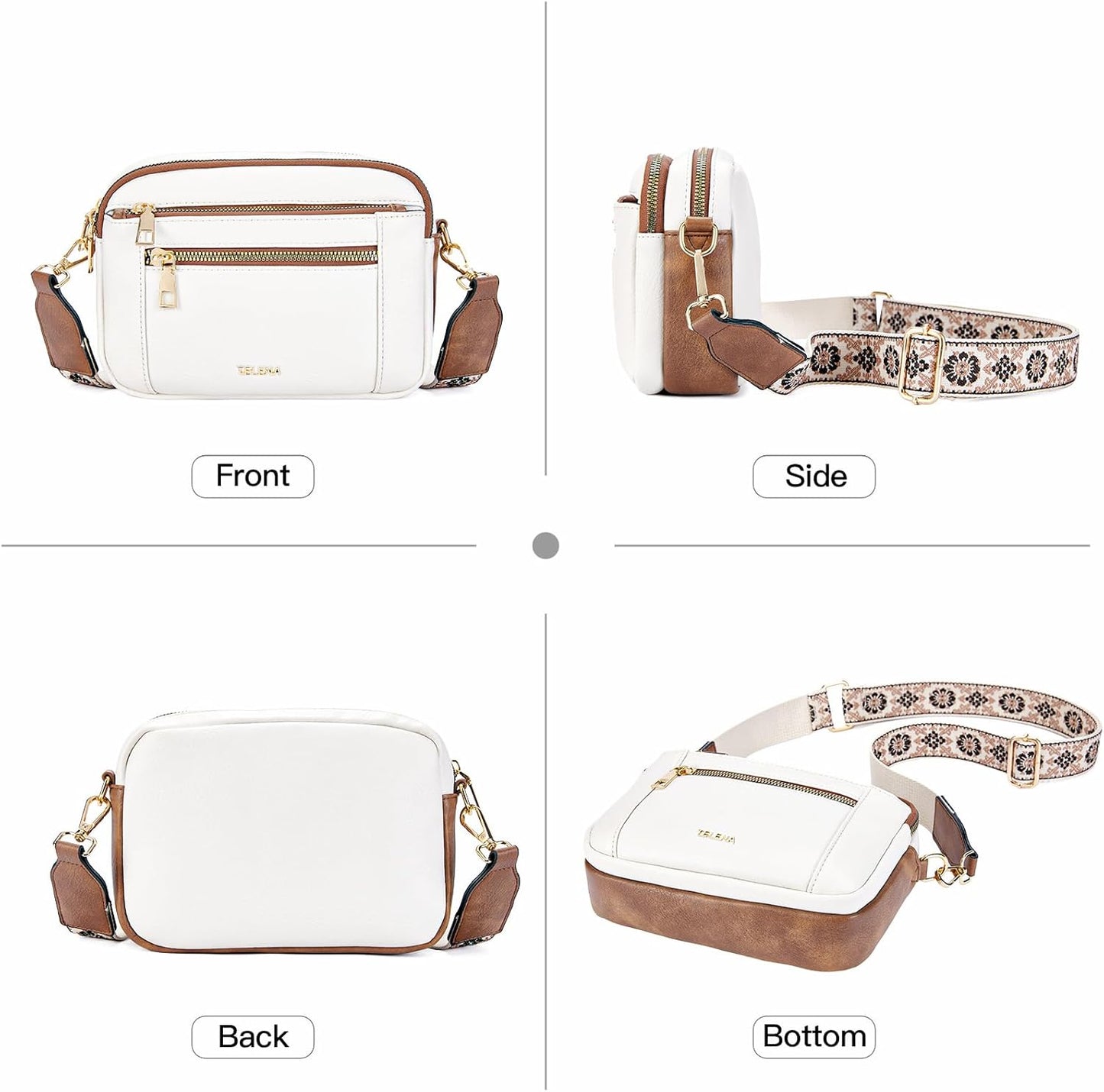 Telena Crossbody Purse for Women Small Crossbody Bags Trendy Vegan Leather with Adjustable Shoulder Strap - PryTheory