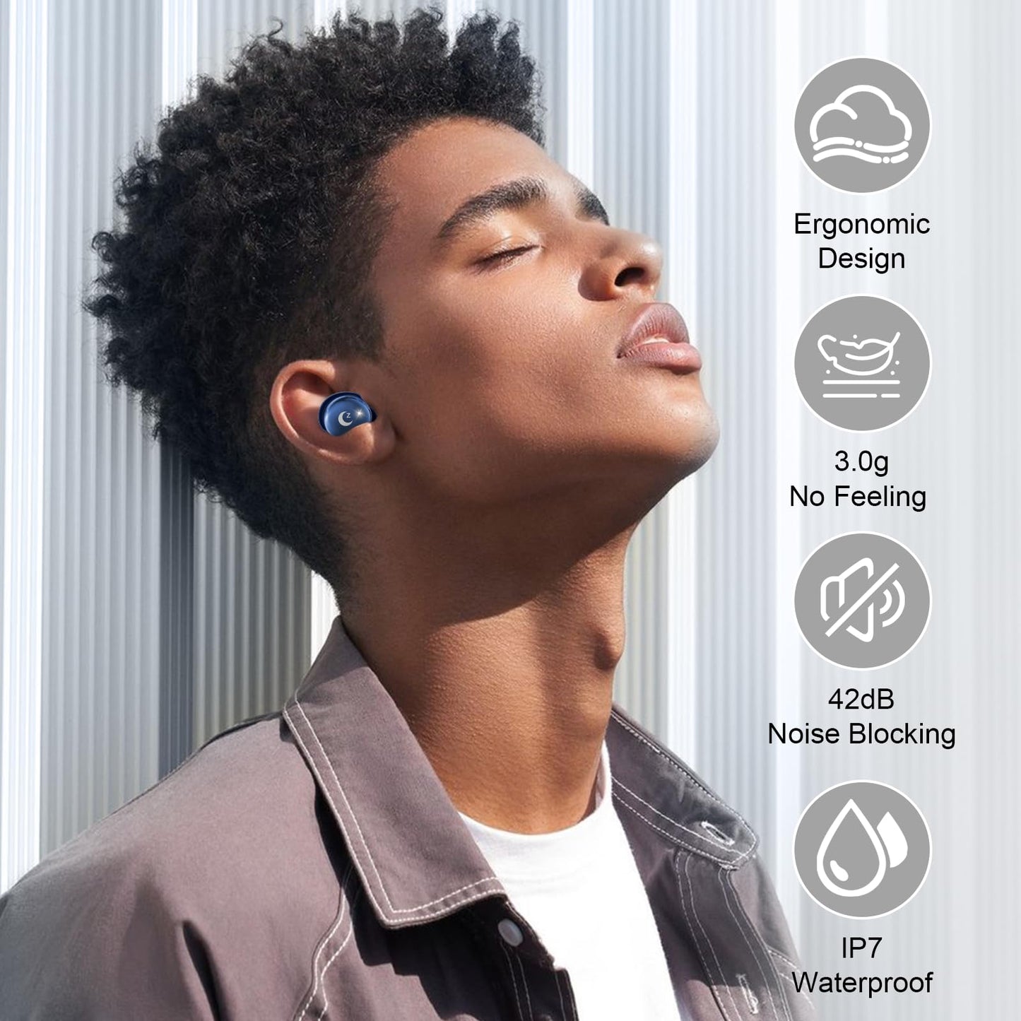 Sleep Earbuds (Bluetooth 5.4-Smart Touch Screen-48H Playtime-IPX7 Waterproof).