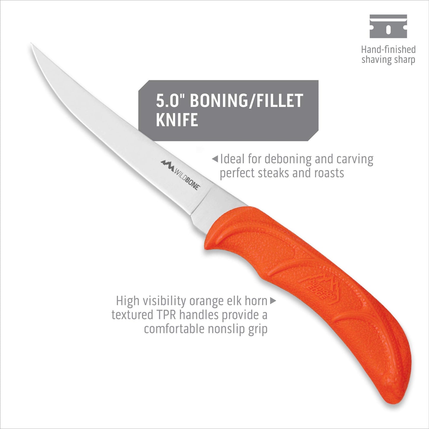 OUTDOOR EDGE WildLite - 6-Piece Field to Freezer Hunting & Game Processing Knife Set with Gut Hook Blade, Caping Knife - Hunting Knives for Gutting Deer with Case - Deer & Elk Accessories