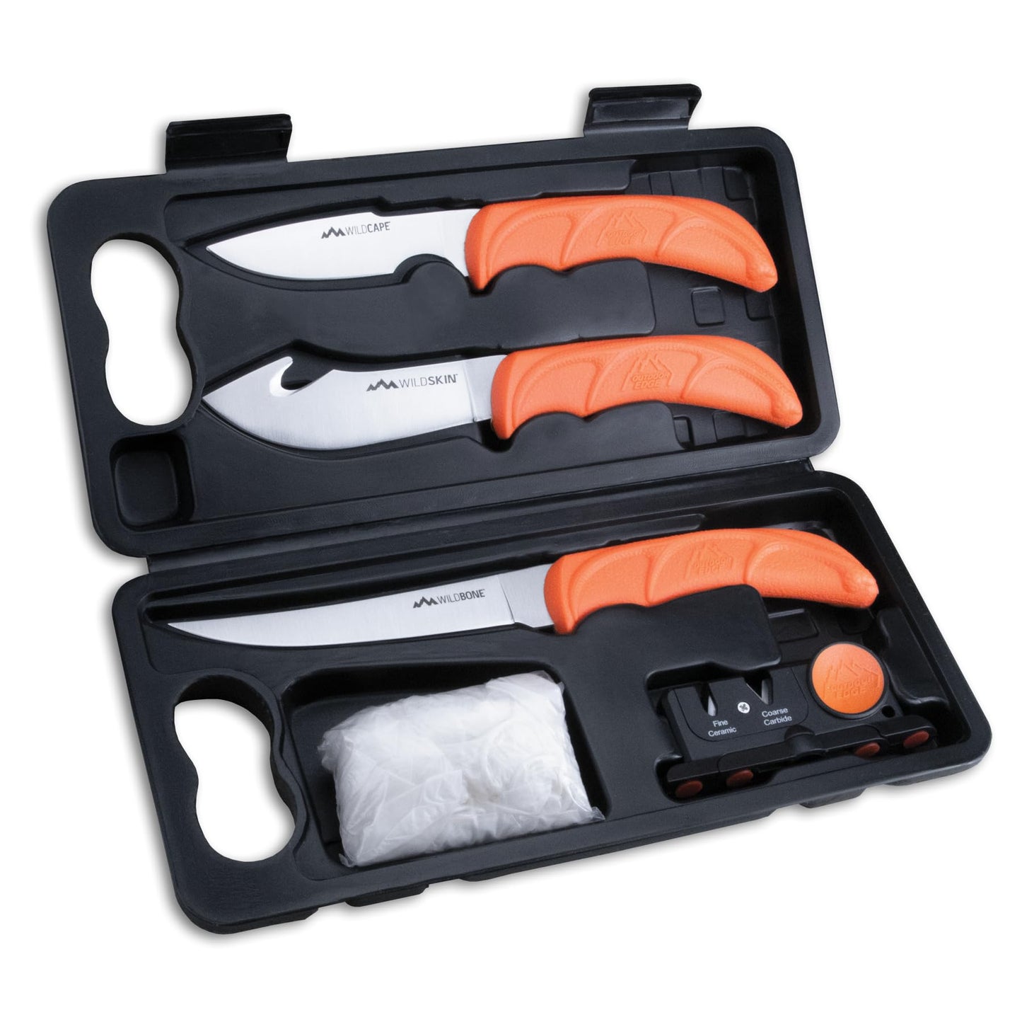 OUTDOOR EDGE WildLite - 6-Piece Field to Freezer Hunting & Game Processing Knife Set with Gut Hook Blade, Caping Knife - Hunting Knives for Gutting Deer with Case - Deer & Elk Accessories