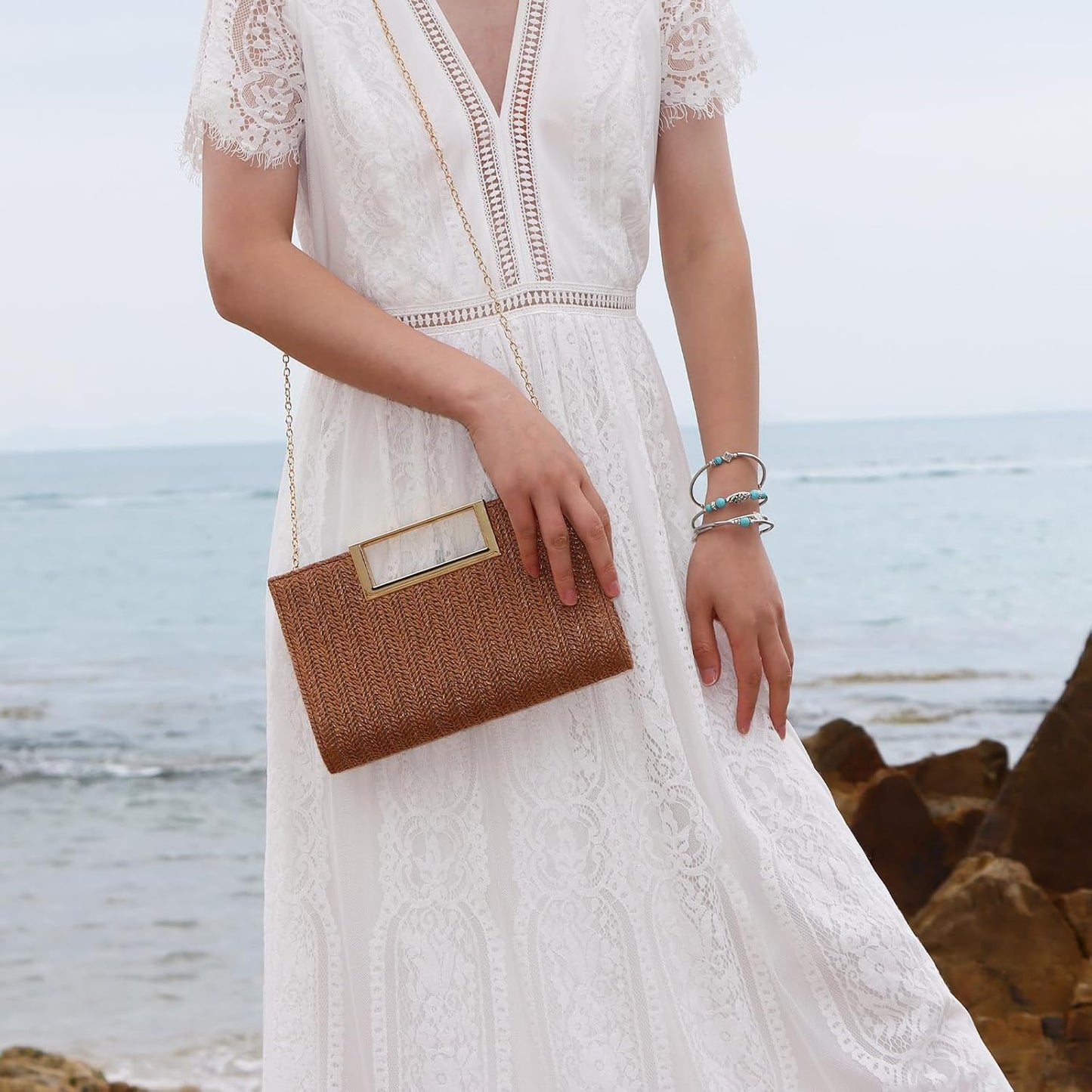 GOKTOW Straw Clutch Top Handbags Raffia Bag Purse Woven Tote CrossBag for Women Beach Summer Travel 2025 - PryTheory