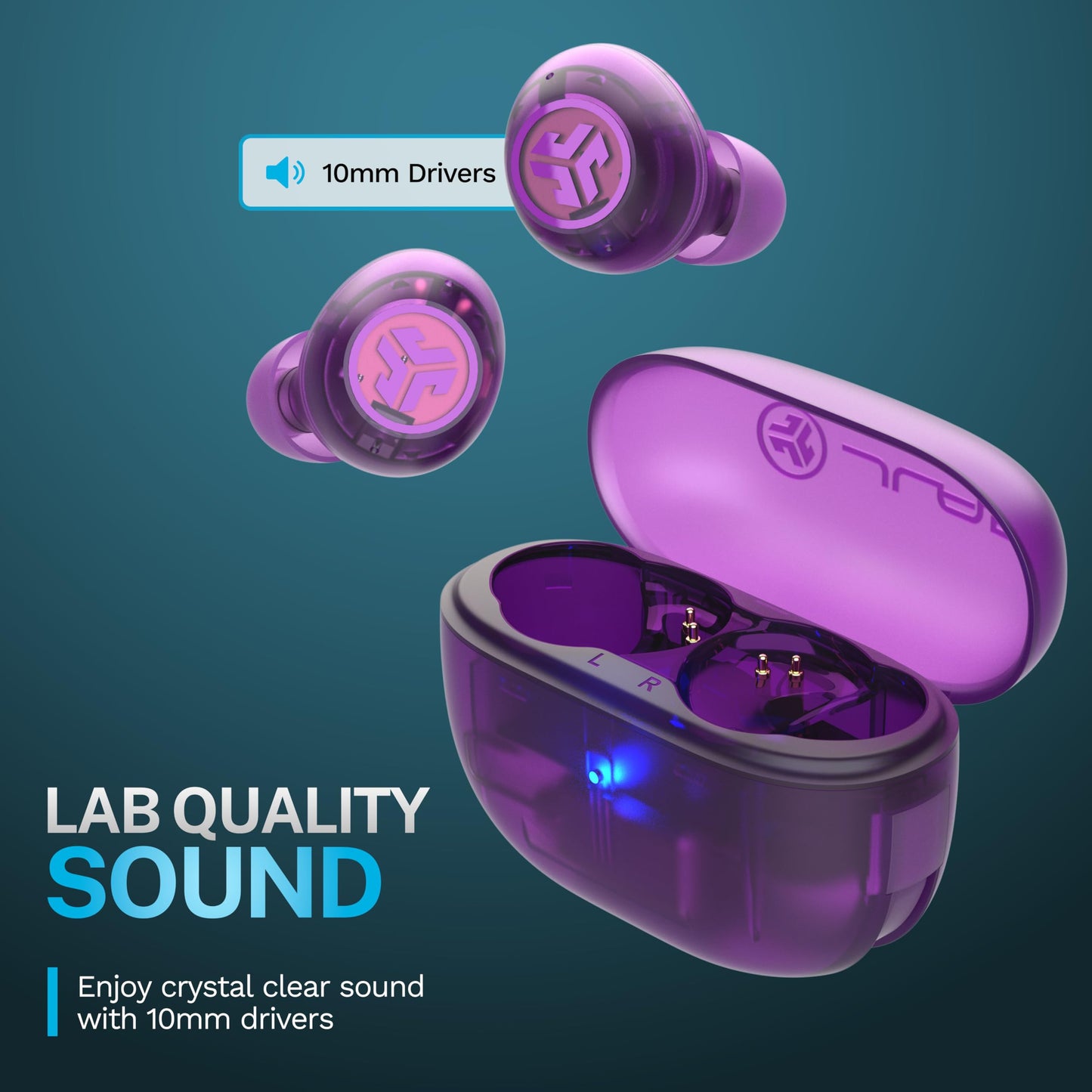 JLab Go Pop ANC True Wireless Earbuds & Charging Case.