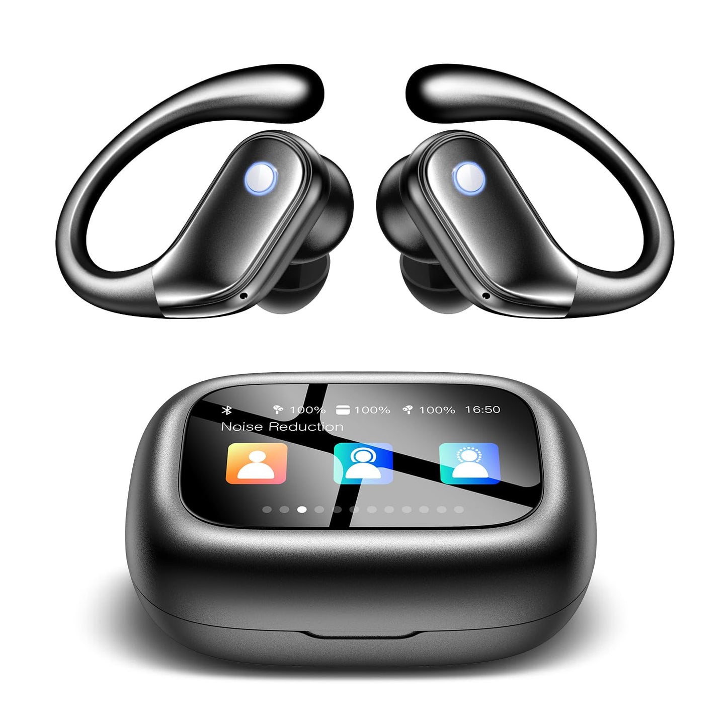 Wireless Earbuds (ENC Noise Cancelling with Multifunctional Touch Screen & Bluetooth 5.4).