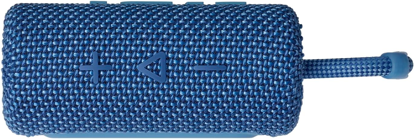 JBL Go 3 Eco - Portable Mini Bluetooth Speaker, big audio and punchy bass, IP67 waterproof and dustproof, 5 hours of playtime, Made in part with recycled materials (Eco Blue)