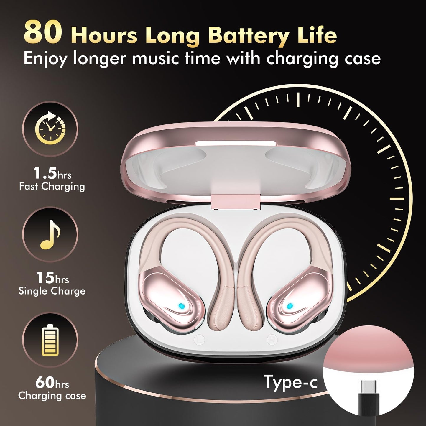 Wireless Earbuds (80Hrs Playtime-PX7 Waterproof).