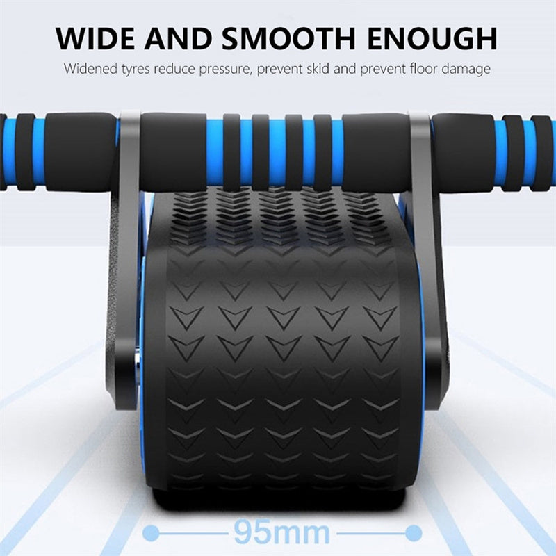 Double Wheel Abdominal Exerciser Women Men Automatic Rebound Ab Wheel Roller Waist Trainer Gym Sports Home Exercise Devices - PryTheory