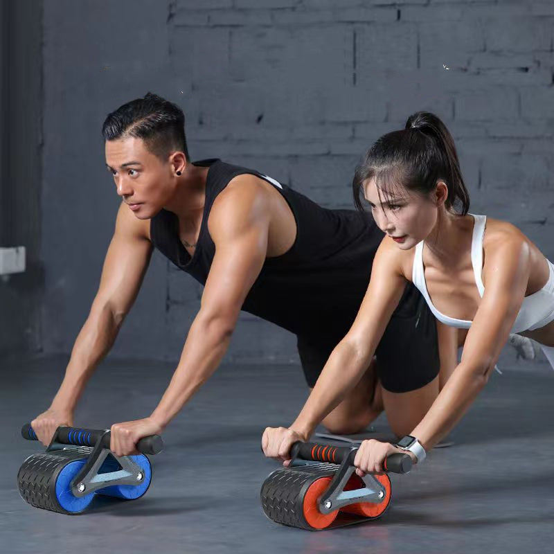 Double Wheel Abdominal Exerciser Women Men Automatic Rebound Ab Wheel Roller Waist Trainer Gym Sports Home Exercise Devices - PryTheory