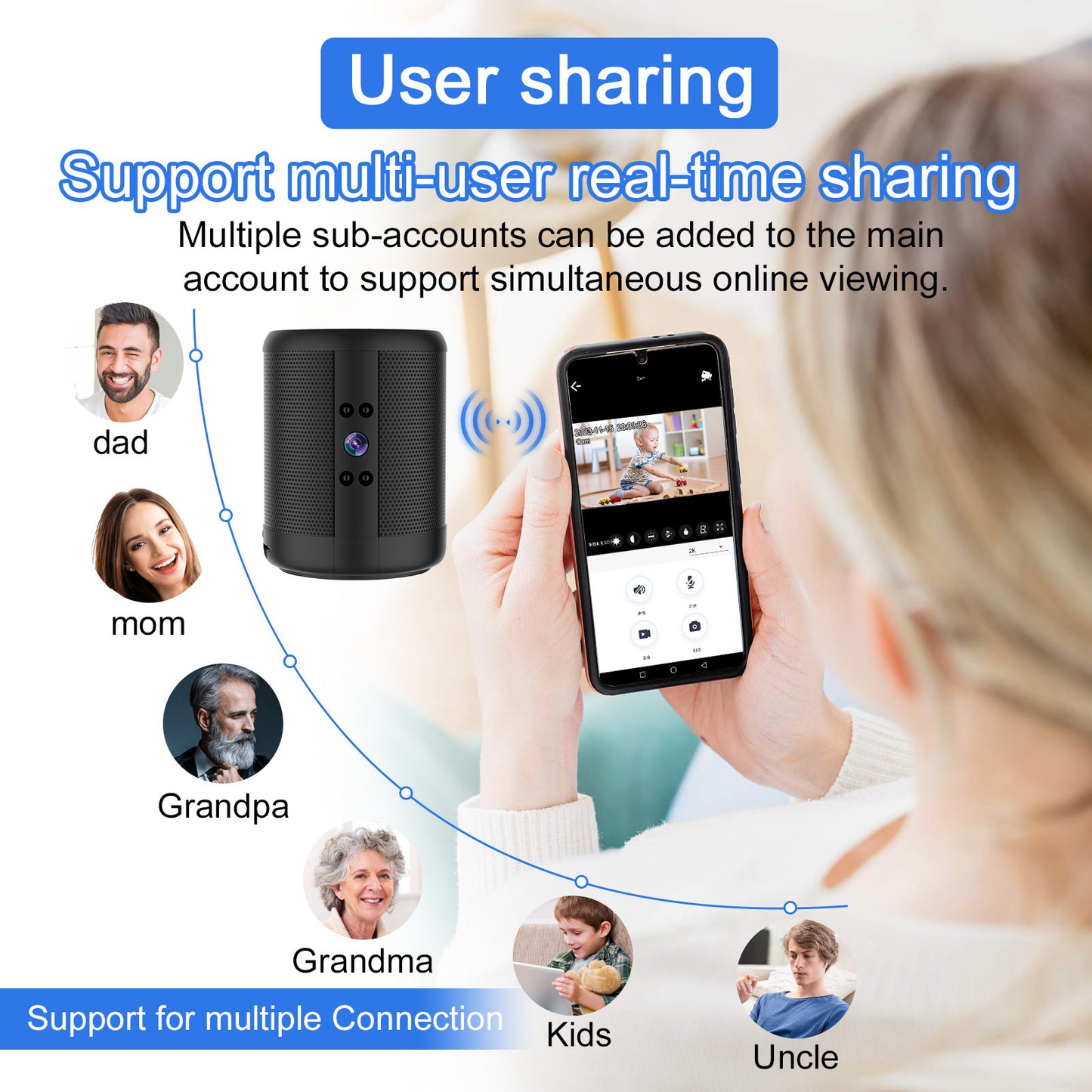 Home Smart Surveillance Camera Dual Voice Conversation HD Plug-in-free