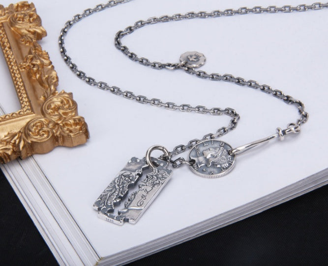 S925 Sterling Silver Morgan Blade Necklace. - PryTheory