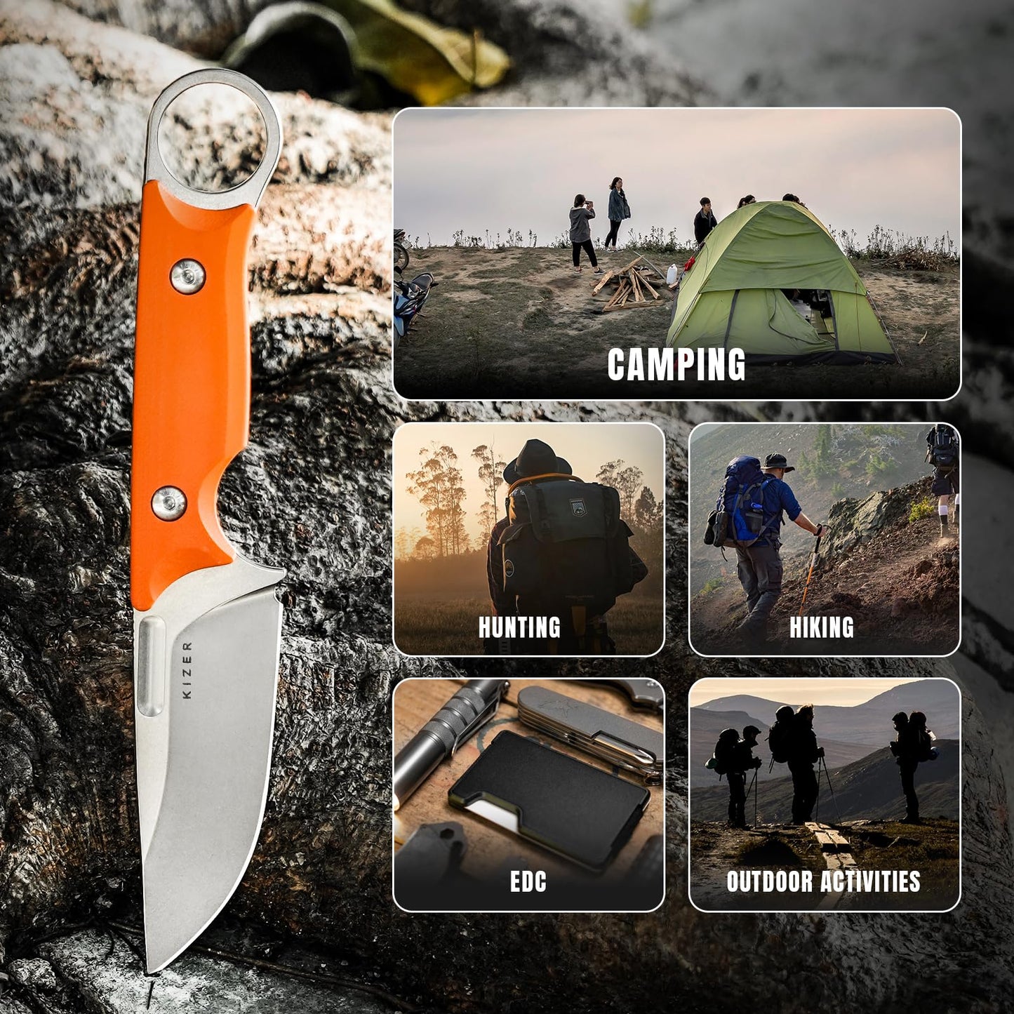 Kizer Cabox Fixed Blade Knife 1048A3