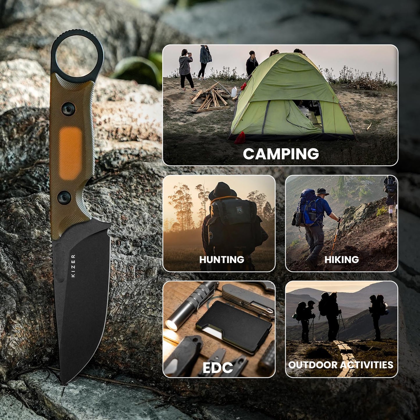 Kizer Cabox Fixed Blade Knife 1048A3