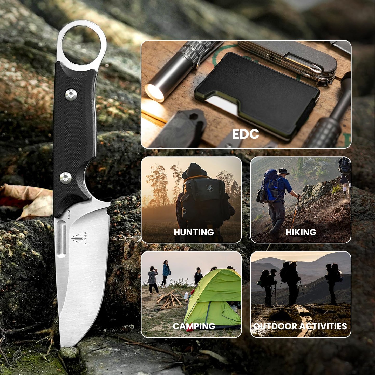 Kizer Cabox Fixed Blade Knife 1048A3