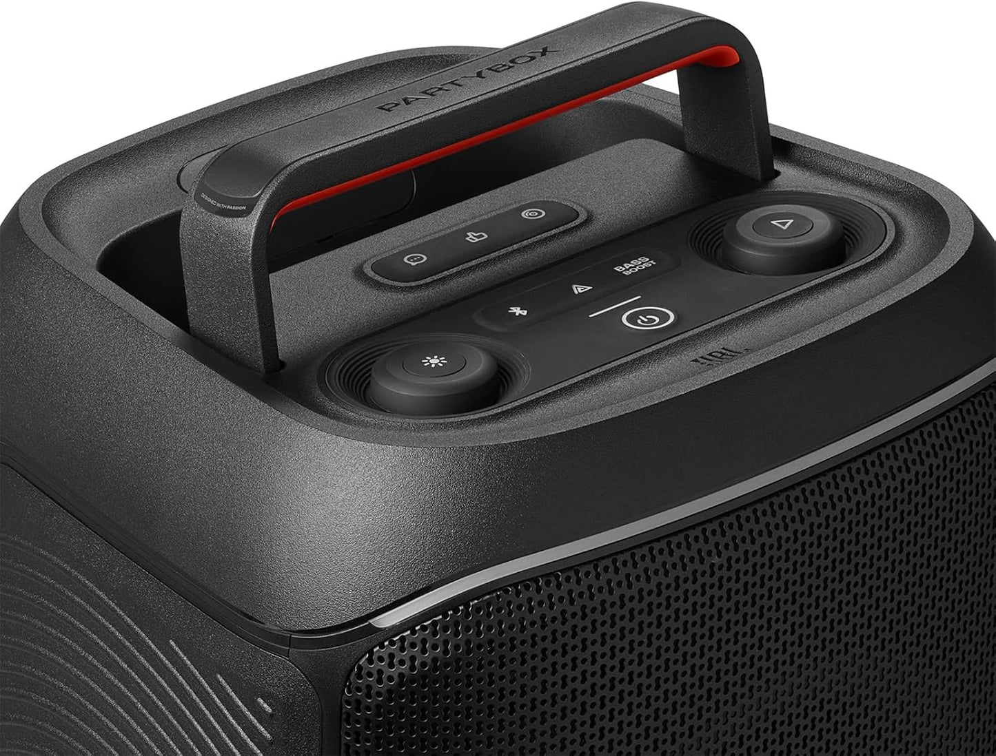 JBL PartyBox Club 120 - Portable Party Speaker with Foldable Handle, Powerful JBL Pro Sound, Futuristic lightshow, Up to 12 Hours of Play time, Splash Proof, Dual Mic & Guitar Inputs (Black)