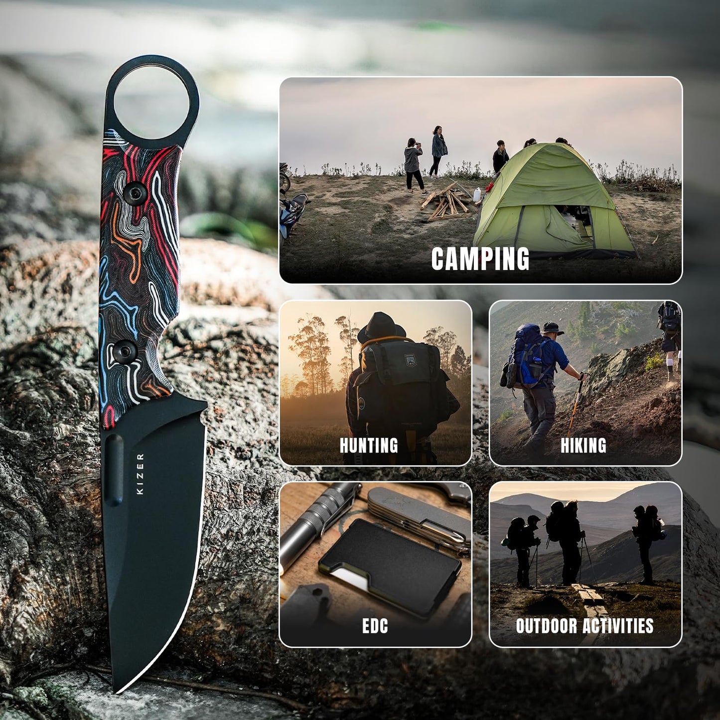 Kizer Cabox Fixed Blade Knife 1048A3