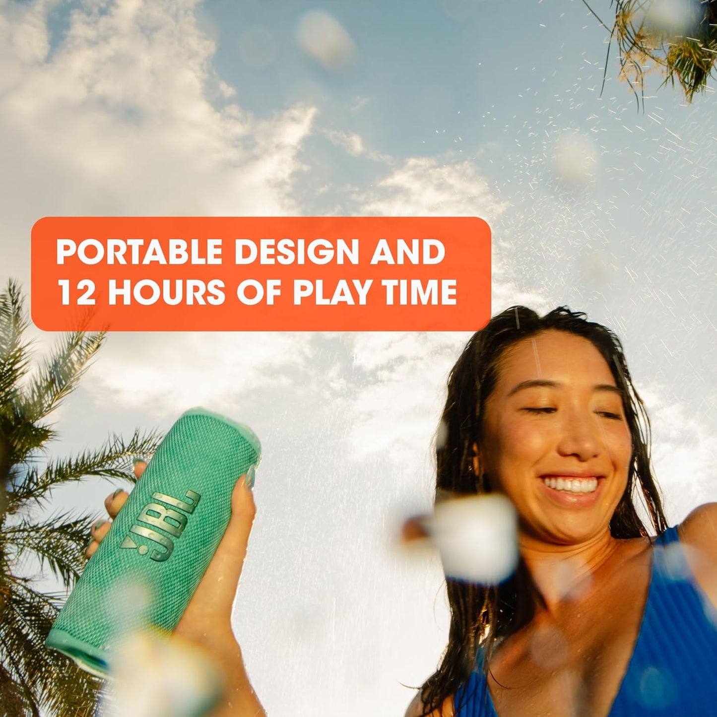 JBL Flip 6 - Portable Bluetooth Speaker, powerful sound and deep bass, IPX7 waterproof, 12 hours of playtime, JBL PartyBoost for multiple speaker pairing for home, outdoor and travel (Camo)
