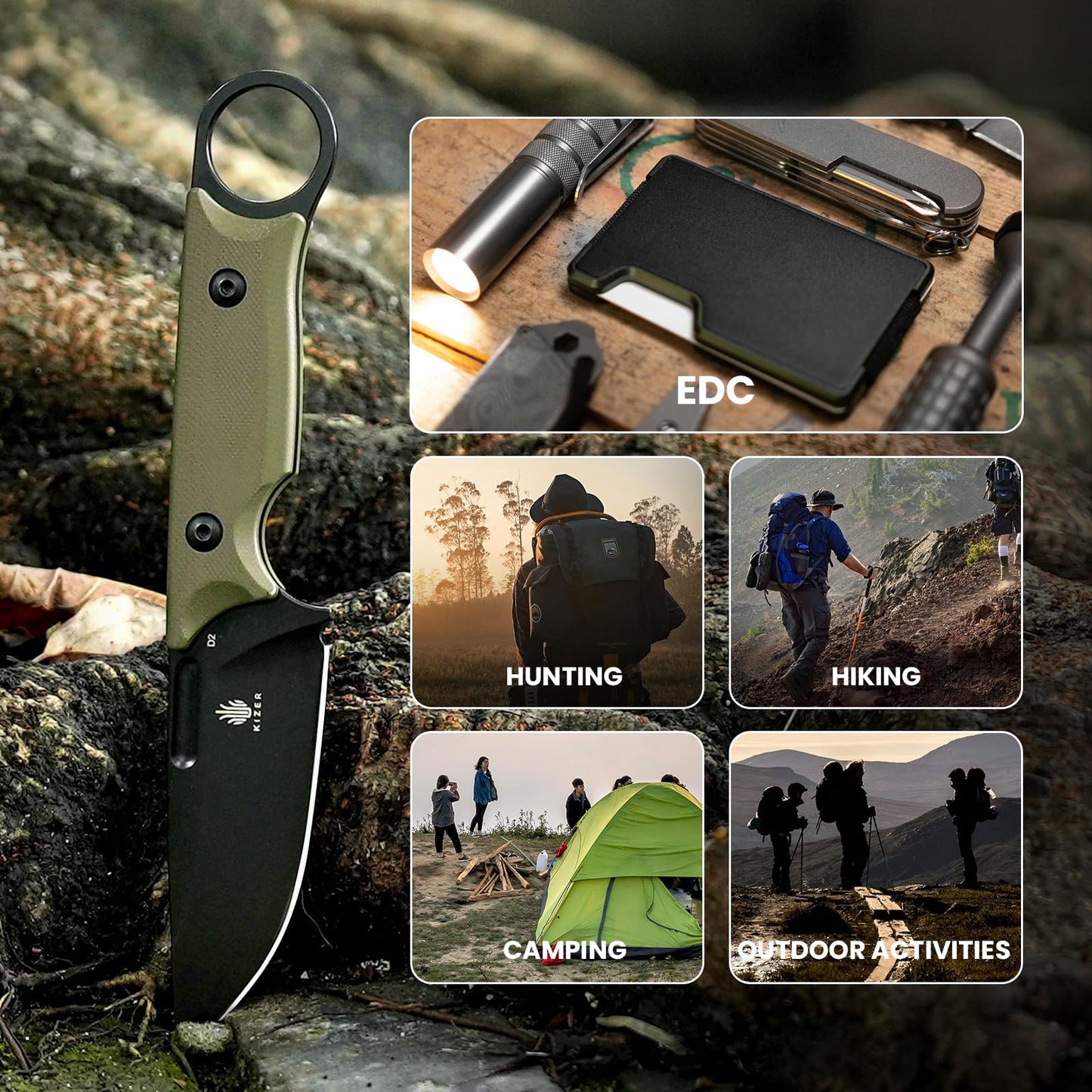 Kizer Cabox Fixed Blade Knife 1048A3
