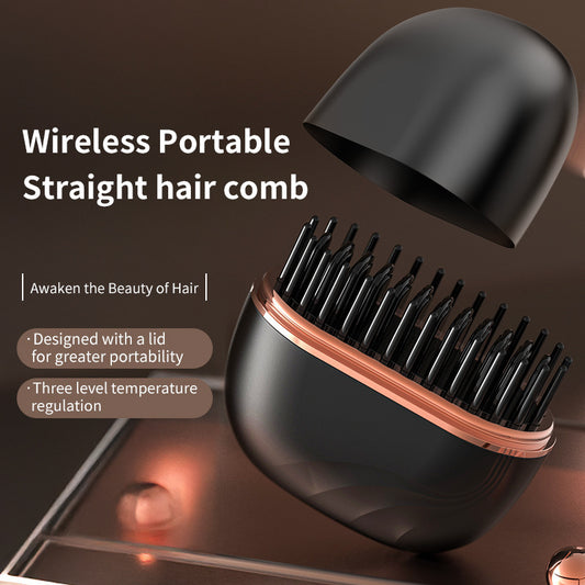 *Mini Hair Straightening Comb Wireless Charging Portable Multifunctional Hair Care Not Hurt Hair Styling Comb Hair Straightener