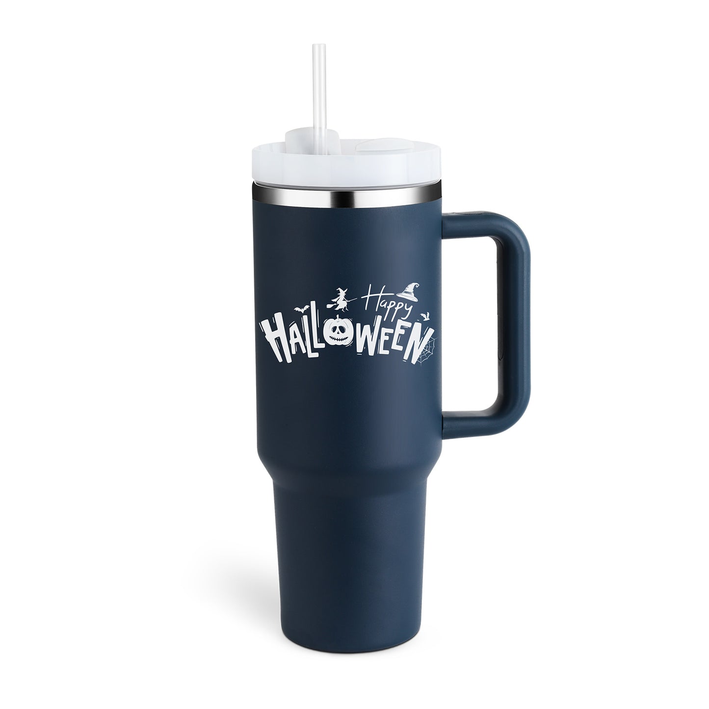 40 Oz Tumbler With Handle Straw Insulated, Stainless Steel Spill Proof Vacuum Coffee Cup Tumbler With Lid Tapered Mug Gifts For Valentine Lover Suitable For Car Gym Office Travel - PryTheory