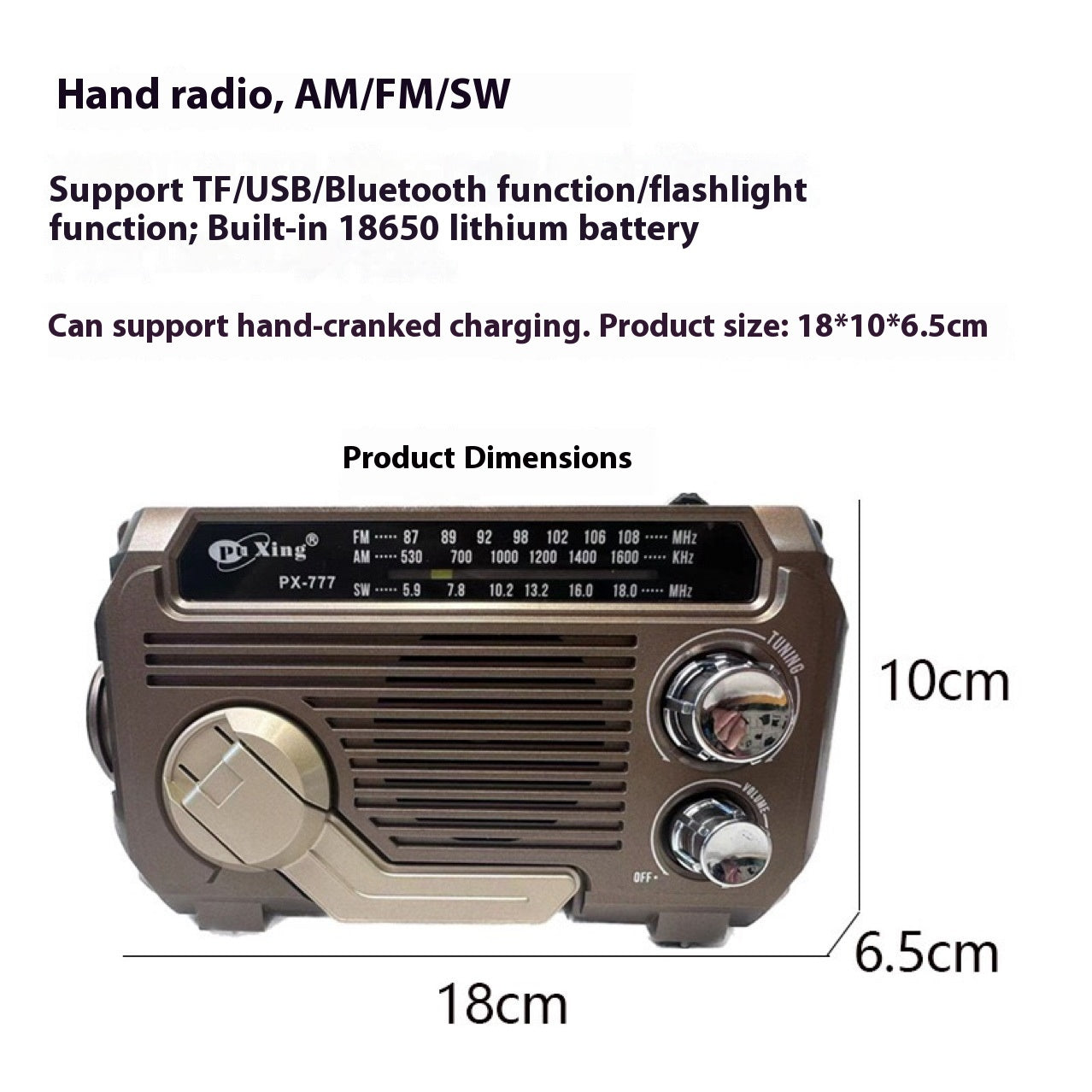 Hand Portable Radio Solar Power Generation Outdoor Bluetooth Speaker - PryTheory