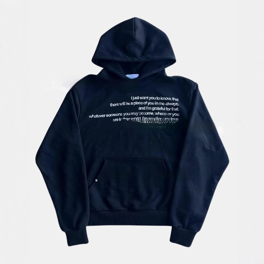 Letter Printed Hooded Men's Sweater - PryTheory