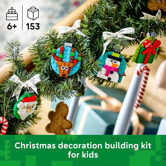 LEGO Christmas Ornament Selection Building Toys- Ages 6+ - Hanging Christmas Decorations for Tree - 40744