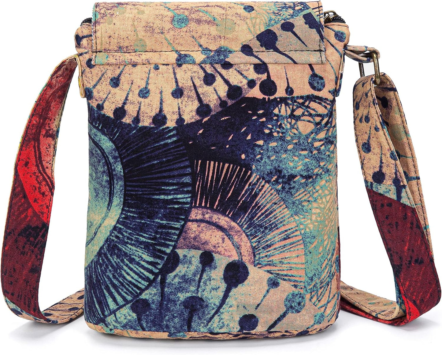OPQRSTU Women's Retro Small Size Canvas Shoulder Bag Hippie Boho Crossbody Handbag - PryTheory