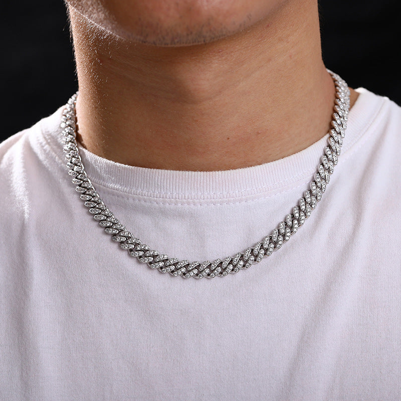 Sterling Silver 8mm Moissanite Necklace. - PryTheory