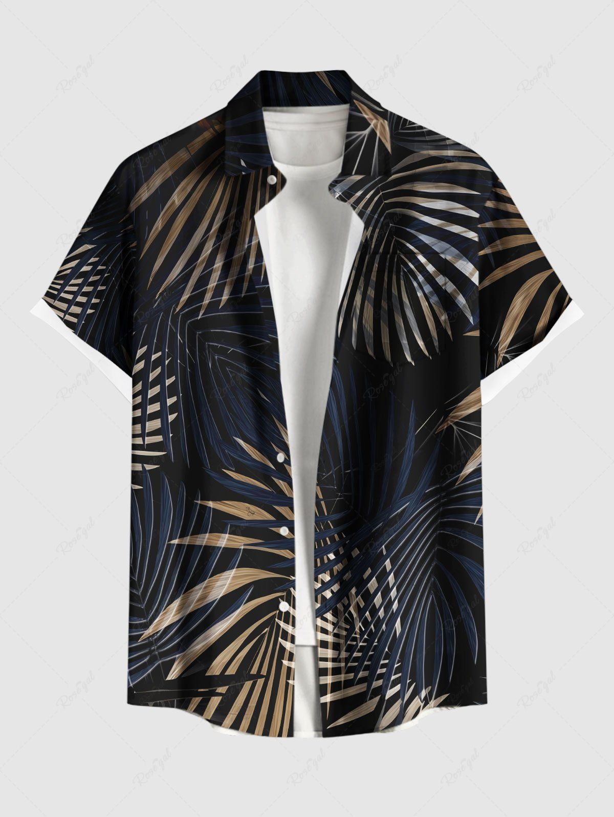 Summer Men's Fashion Trend Stripes Short Sleeve Stand Collar Shirt - PryTheory